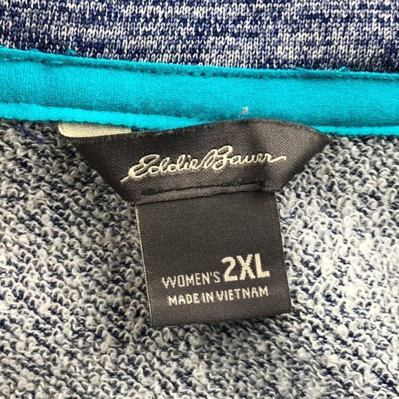 Eddie Bauer Womens Jacket Size 2XL Stand Collar Outdoors Full Zip Blue Cozy - Picture 3 of 15